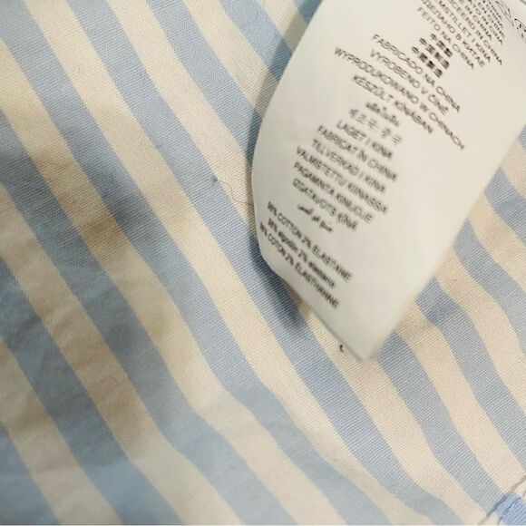 Michael Michael Kors Womens Blue And White Striped Off The Shoulder Top Size XL - Picture 10 of 12